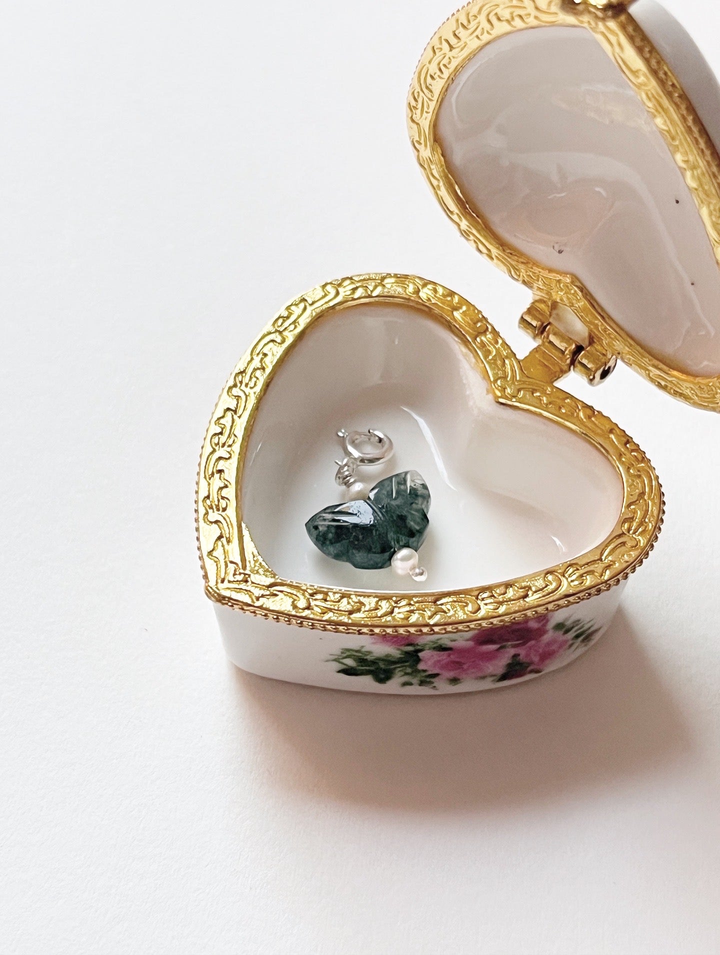 Moss Agate Butterfly Pearls 925 Sterling Silver Charm