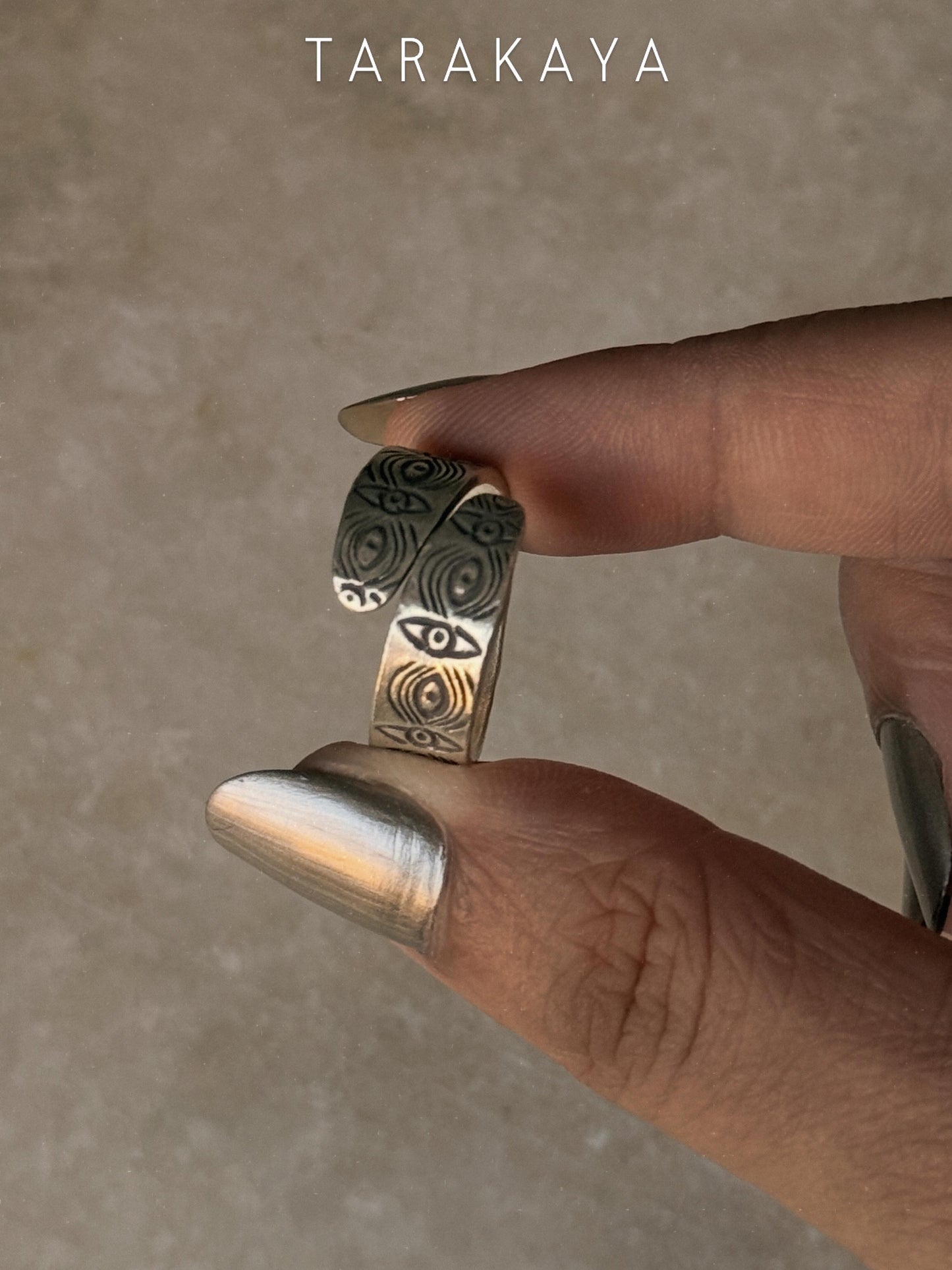 925 Sterling Silver Bohemian Evil Eye For Wander Hill Tribe Handcrafted Adjustable Ring