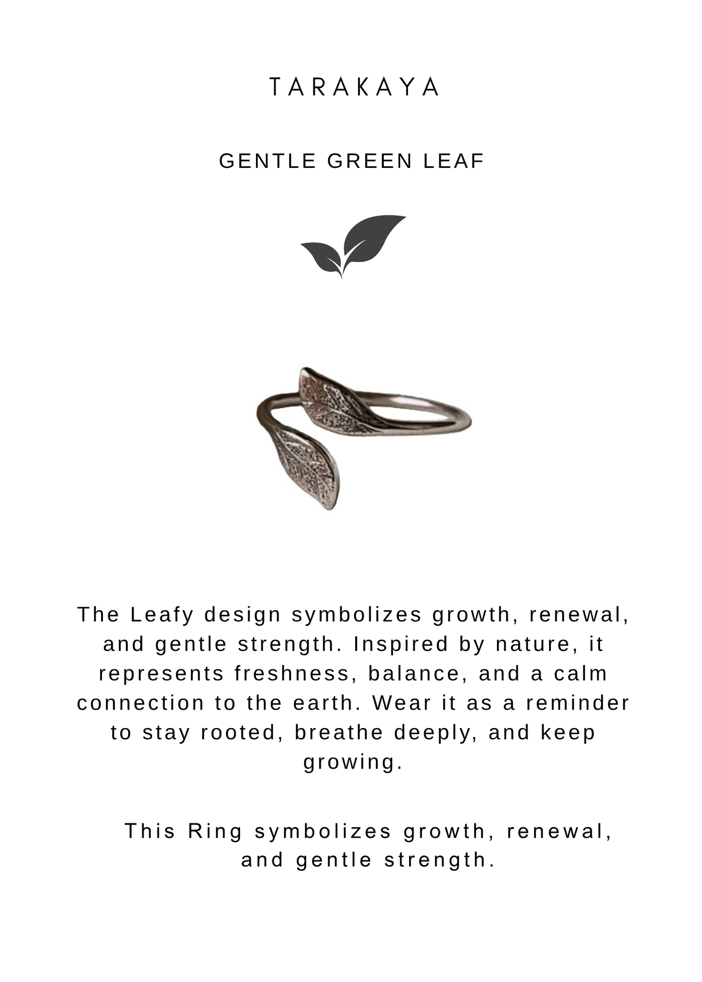 925 Sterling Silver Single Boho Leafy Adjustable Ring