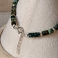 925 Sterling Silver African Turquoise Flat Tube Crystal Silver Balls Bracelet
