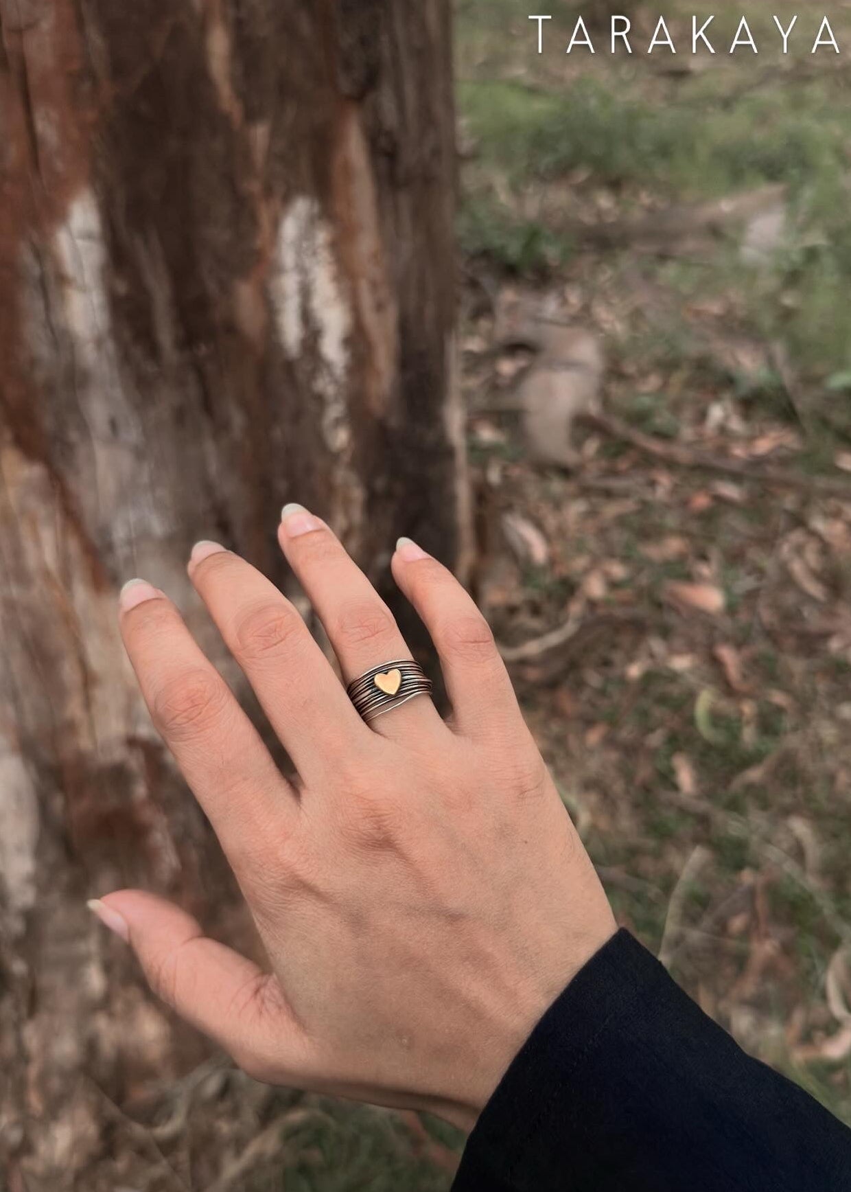 925 Sterling Silver Wire Wrap Heart Handcrafted Band Ring
