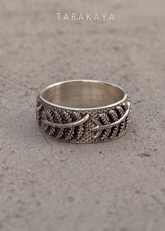 925 Sterling Silver Forest Fern Band Ring