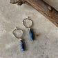 925 Sterling Silver Lapis, Dalmation Jasper Italian Hoops