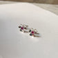 Ruby Lab Grown Flower 925 Sterling Silver Studs