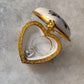 925 Sterling Silver Random Hammered Sleek Heart Charm Stack Band Ring