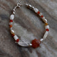 Natural sunstone silver bracelet with celestial sun design  