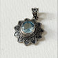 Blue Topaz Mandala Boho 925 Sterling Silver Pendant