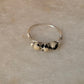 925 Sterling Silver Dalmatian Jasper Crystal - Silver balls Wire Wrapped Handcrafted Ring