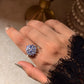 925 Sterling Silver Natural Tanzanite Faceted Big Flower Statement Ring