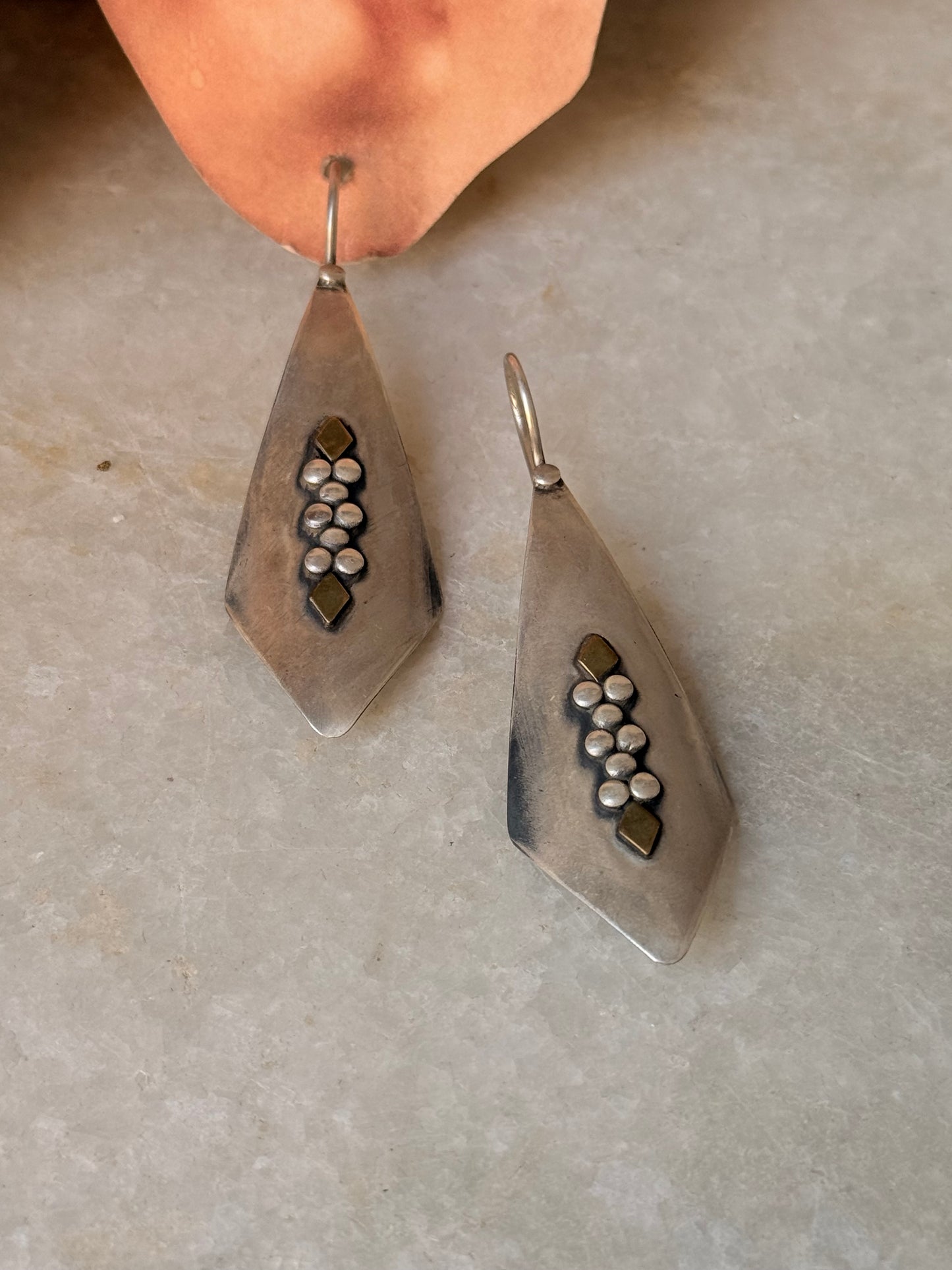 925 Sterling Silver Tribal Hill Tribe Handcrafted Rawa Hook Earrings