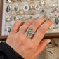 925 Sterling Silver Peridot Boho Ring