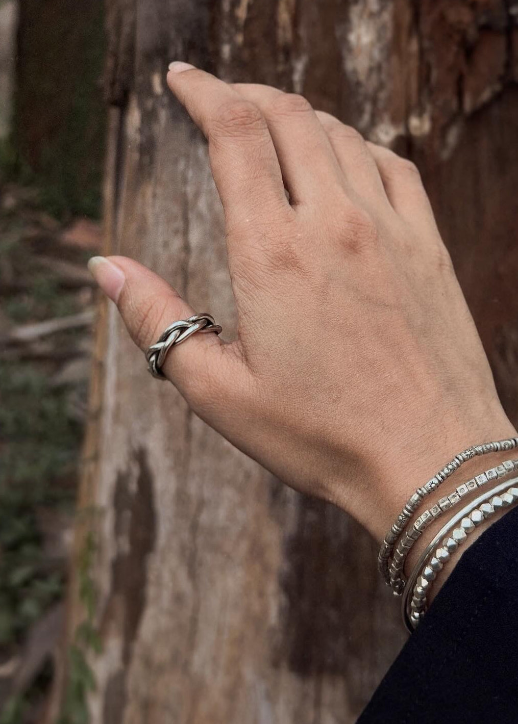 Chunky Twist Braided Adjustable Handcrafted 925 Sterling Silver Unisex Ring