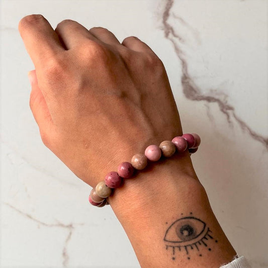 Rhodochrosite Natural Crystal Bracelet 8MM