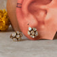 925 Sterling Silver Gold Plated Moissanite Polki studs Earrings