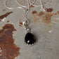 925 Sterling Silver Black Onyx Pear White Topaz Round Handcrafted One of a Kind Pendant