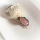 Handcrafted Rose Quartz Oval Statement Ring in Boho Silver