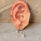 925 Sterling Silver Fresh Water Pearls Round Lever Back Earring
