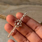 925 Sterling Silver Clear Quartz 4mm Silver Star Charm and Silver Disco Beads Bracelet - Beaded in Pure Silver 925 Wire
