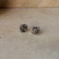 925 Sterling Silver Antique Plain Oxidised Boho Studs Earrings