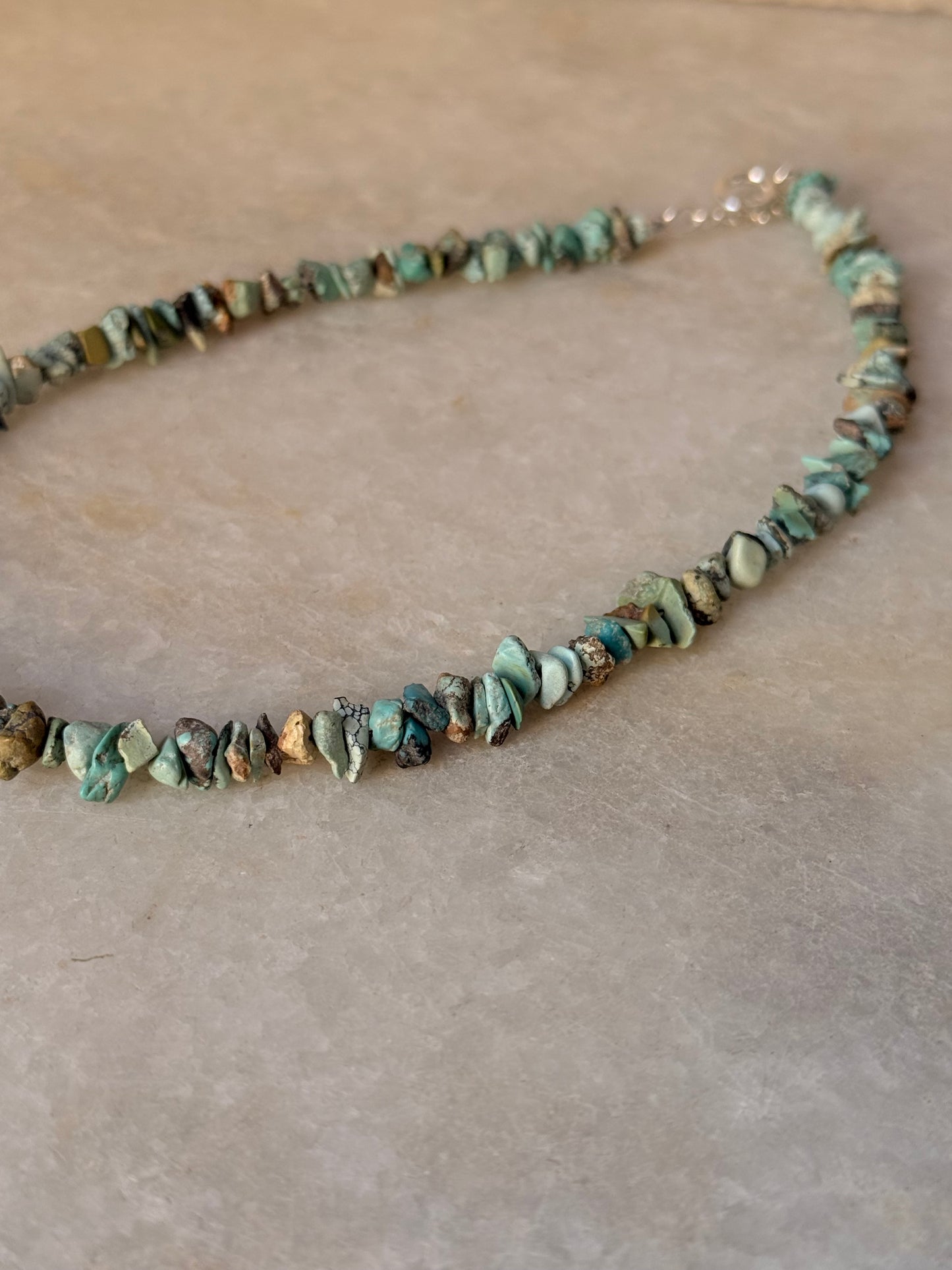 925 Sterling Silver Turquoise Crystal Necklace