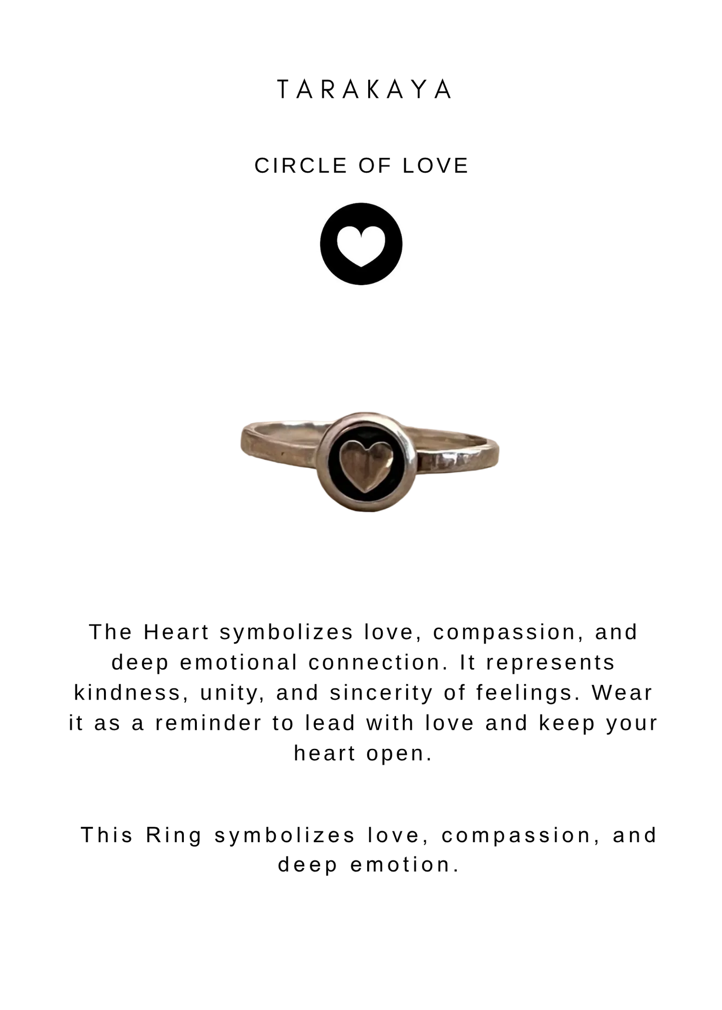 925 Sterling Silver Pretty Boho Round Heart Ring
