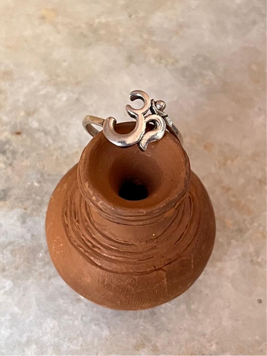 Plain Om/Aum 925 Sterling Silver Ring