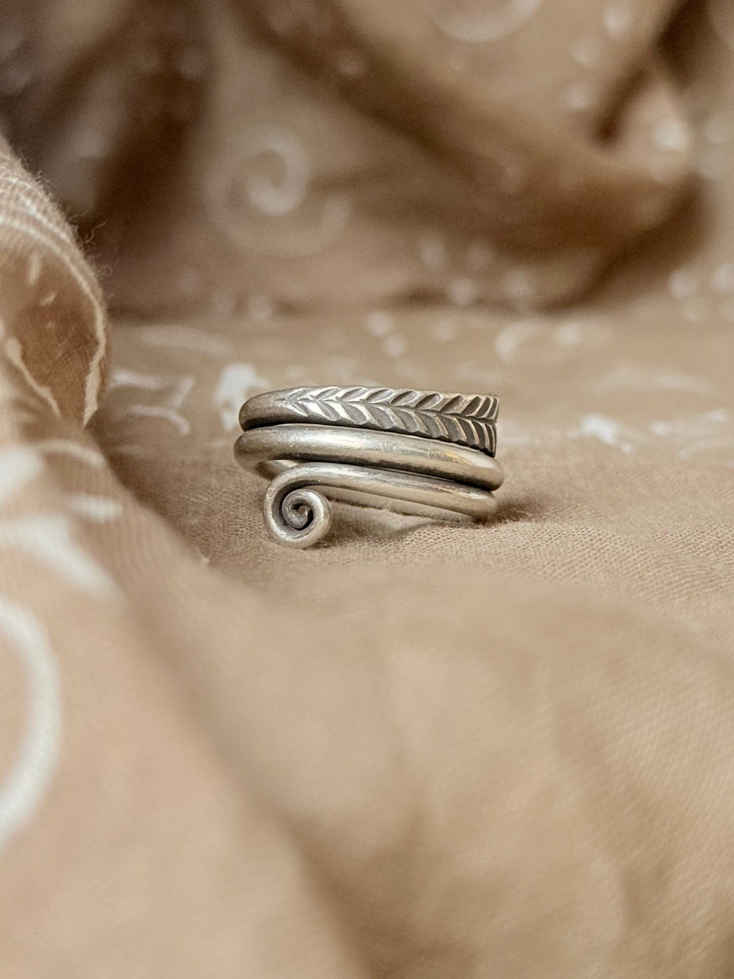 925 Sterling Silver Bohemian Hill Tribe Spiral Handcrafted Adjustable Ring