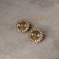 Elegant 925 Sterling Silver Gold Plated Big Flower Moissanite Polki Earrings