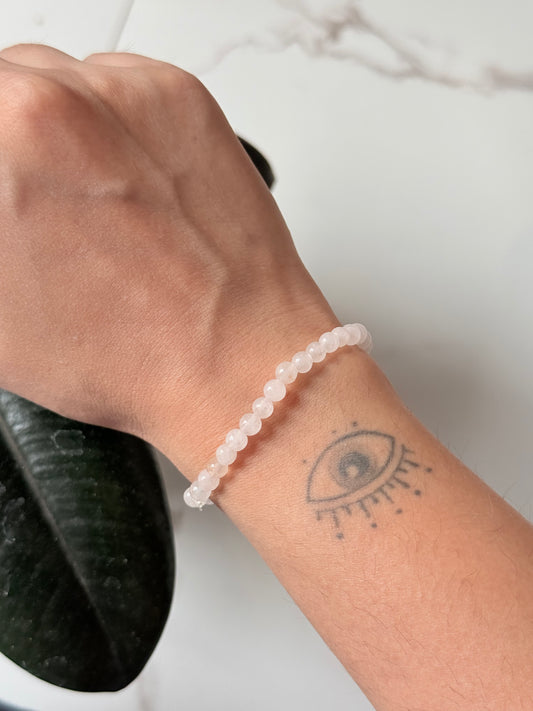 Rose Quartz 4mm Natural Crystal Bracelet
