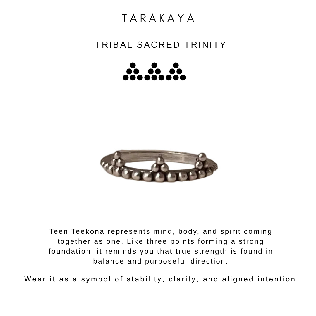 925 Sterling Silver Teen Teekona Boho Band Stackable Ring