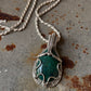 925 Sterling Silver Azurite Pear Wire Wrapped Handcrafted One of a Kind Pendant