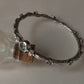 Luxury blue topaz forest enchantment bangle in 925 silver