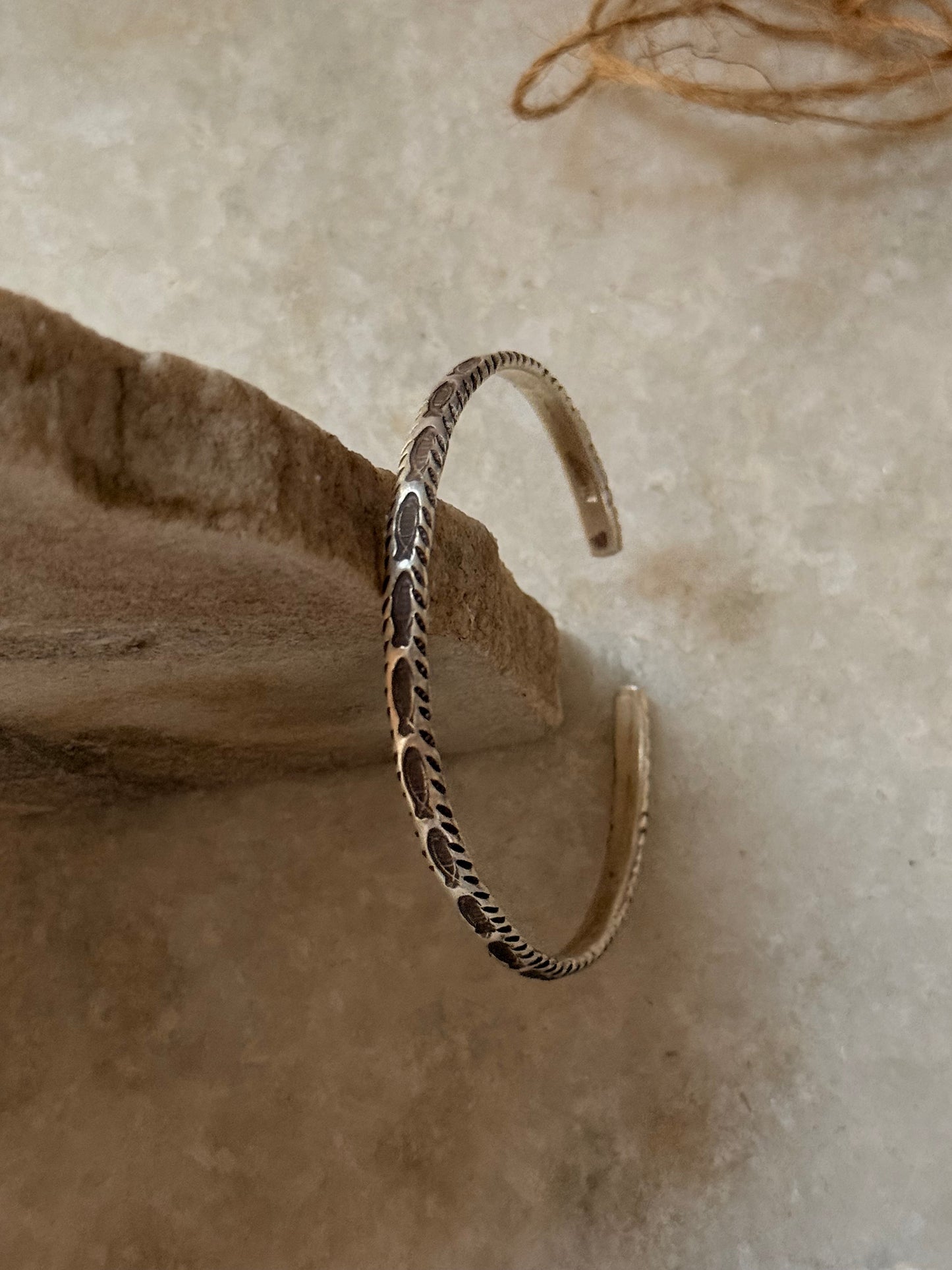 925 Sterling Silver Antique Hill Tribe Handcrafted Matsya Adjustable Kada