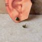 925 Sterling Silver Peridot Raw Uncut Studs Earrings