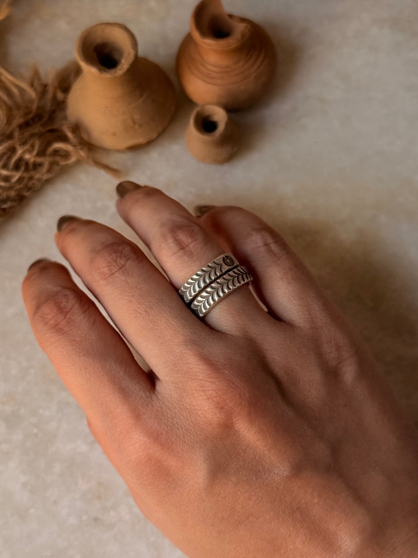 925 Sterling Silver Bohemian Hill Tribe Handcrafted Adjustable Ring