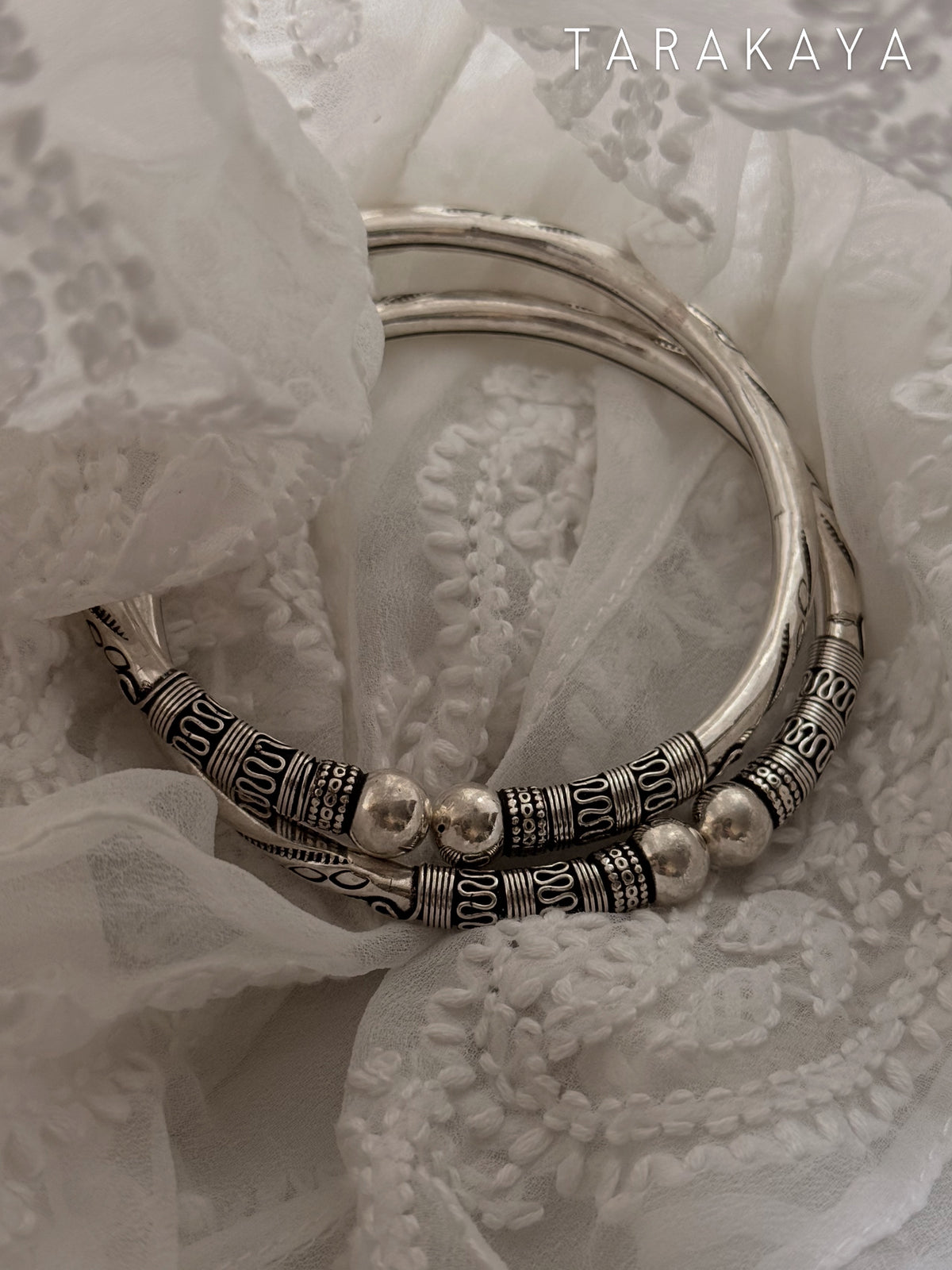 925 Sterling Silver Tribal Leg Kada - Design 2 Pure Daily Wear Single pc Anklet