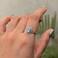 925 Sterling Silver Moonstone Oval Boho Ring