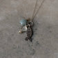 925 Sterling Silver Fish, Grey Moonstone Heart , Fresh Water Pearls and Aquamarine Star Necklace