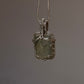 925 Sterling Silver Pherenite  Rectangle Wire Wrapped Handcrafted One of a Kind Pendant