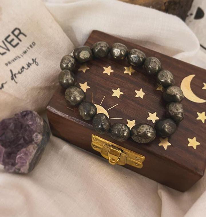 Pyrite Tumble Stone Bracelet 10MM