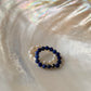 Natural Crystal Stretchy Lapis Lazuli 3-4mm & Fresh Water Pearl Rings