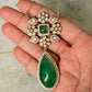 Ethnic 925 Sterling Silver Gold Plated Antique Moissanite Polki Freshwater Pearl Necklace