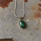 925 Sterling Silver Malachite Oval Vintage Motif Handcrafted Pendant