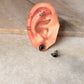 925 Sterling Silver Black Onyx Boho Pear Studs Earrings