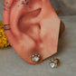 925 Sterling Silver Gold Plated Moissanite Polki Studs Earrings
