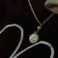 925 Sterling Silver Mother of Pearl Moon Face, Fresh Water Pearl Spiral Cable Dot Handcrafted Necklace