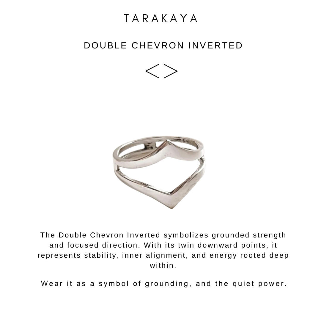 925 Sterling Silver Double Chevron Inverted Stackable Ring