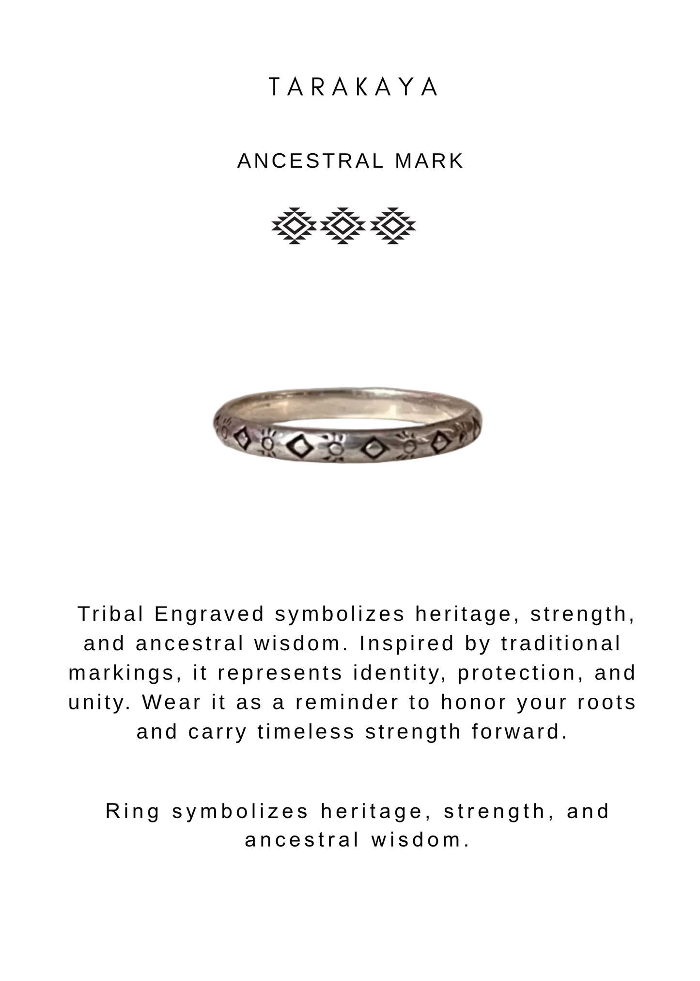 925 Sterling Silver Tribal Engraved Stackable Band Ring