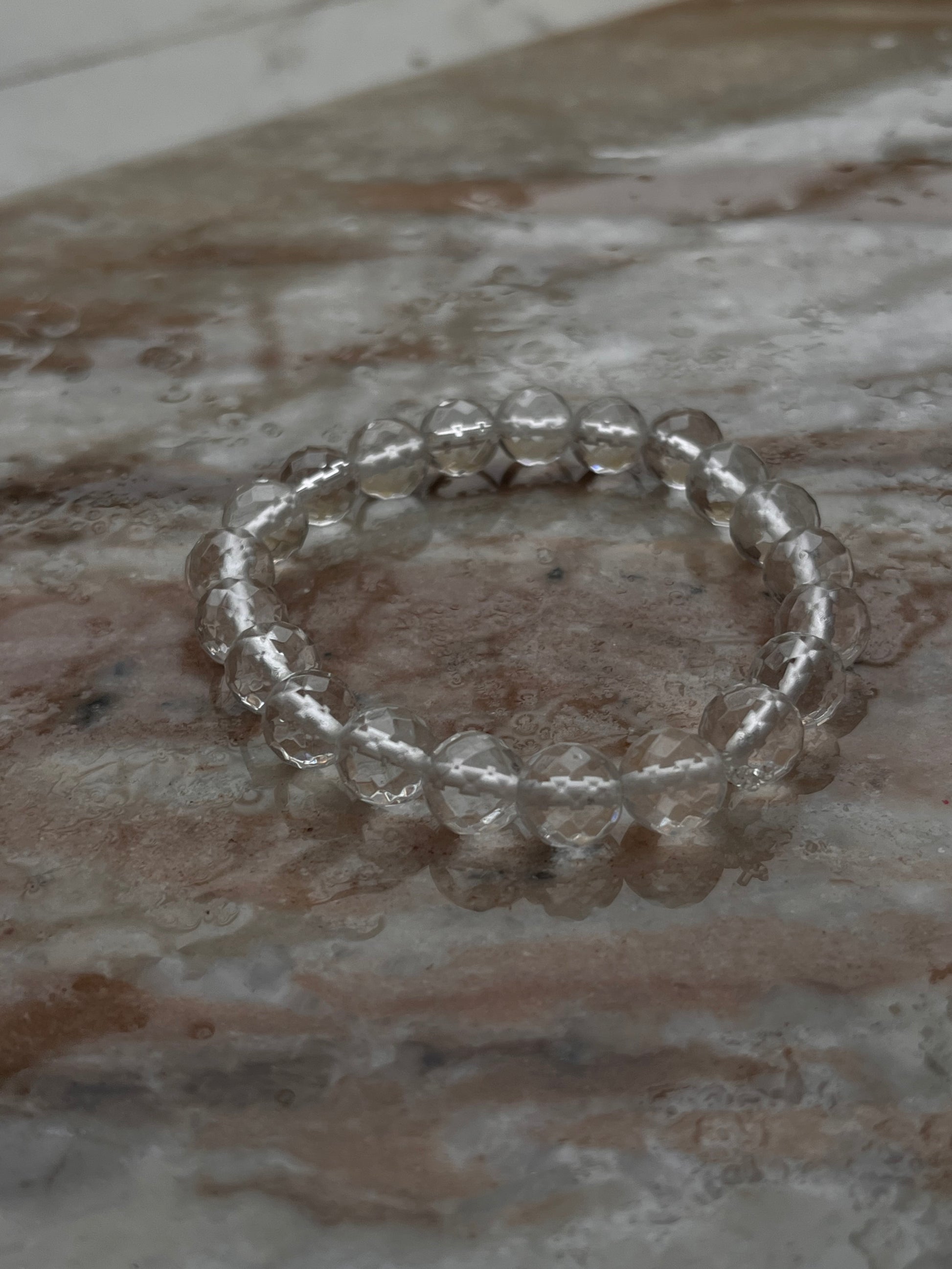 Clear quartz 8mm gemstone bracelet for spiritual balance  