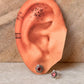 925 Sterling Silver South Screw Pink Cz Flower Studs